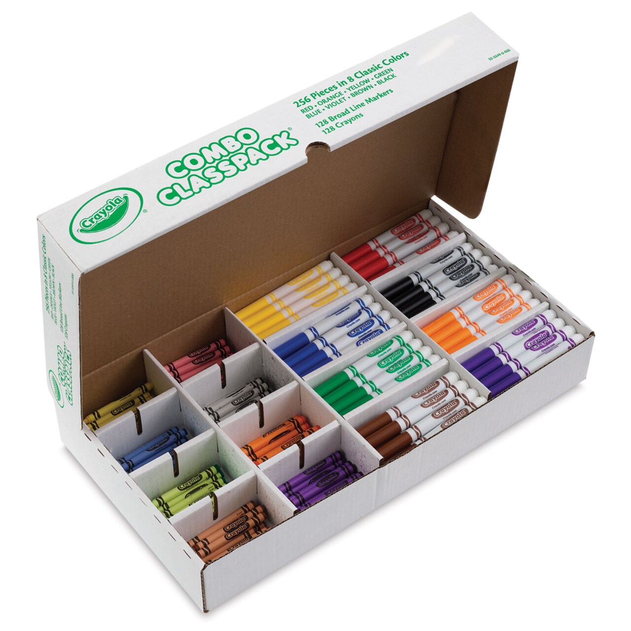 Crayola Combo Classpack - Regular Size Crayons and Non-Washable Markers, Pkg of 256